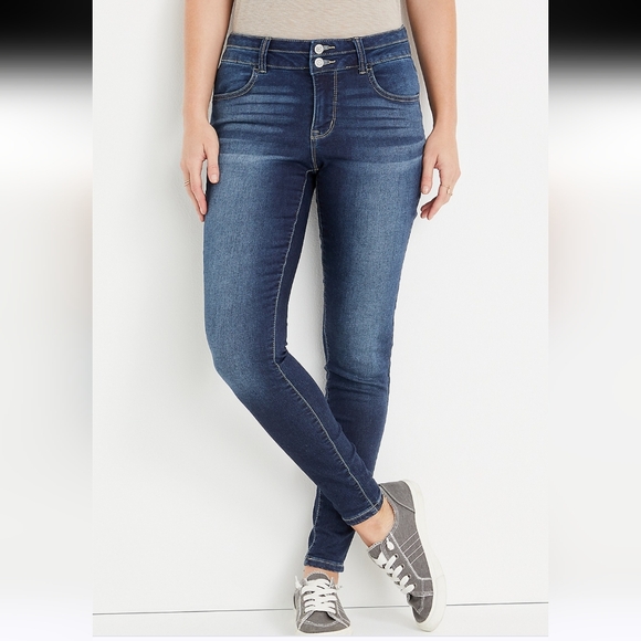 Maurices M Jeans Super Soft Mid Rise Double Button Jeggings - Picture 1 of 11